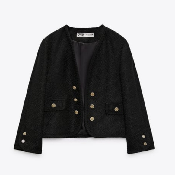ZARA TEXTURED JACKET WITH BUTTONS SIZE M - Picture 8 of 10